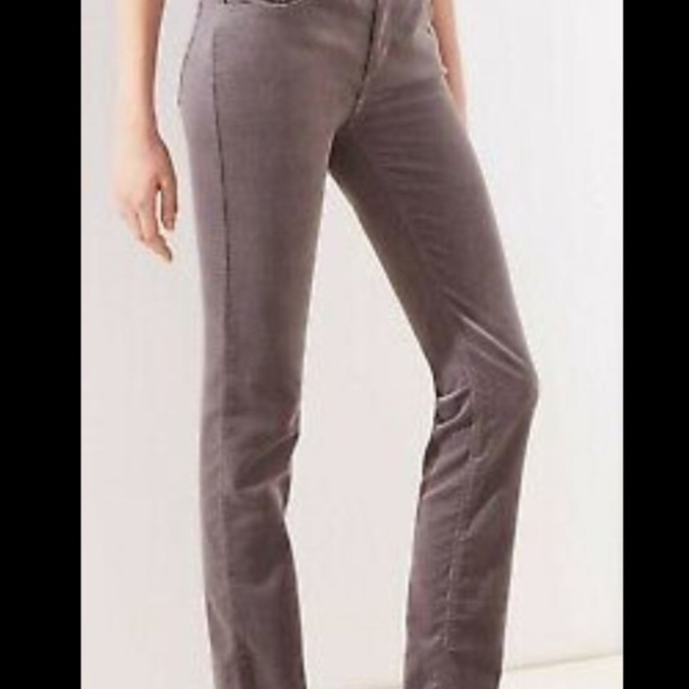 Loft Julie fit gray corduroy ankle pant 2p